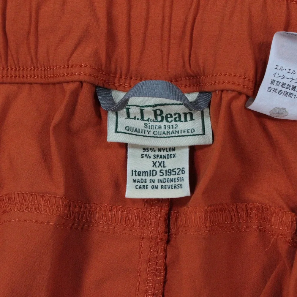 LL Bean Shorts Men XXL Cresta Cargo Hiking Outdoors Nylon Spandex Orange Active